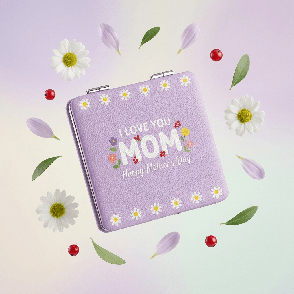 'I Love You Mom' Pocket Makeup Mirror - Mother's Day Gift
