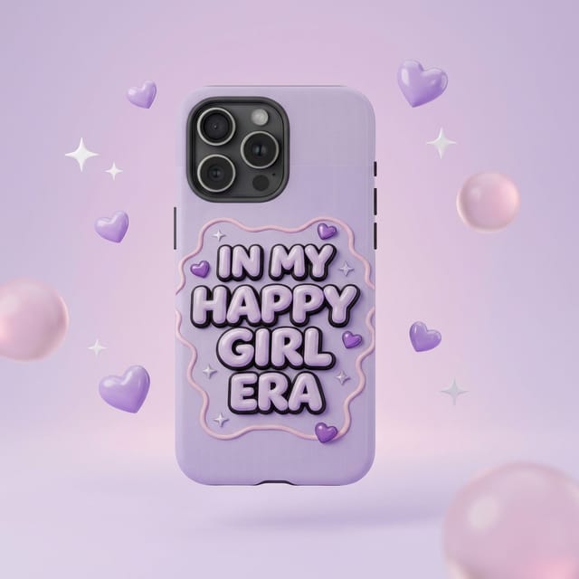 Cute Purple Happy Girl Era Magnetic Phone Case, Ideal Birthday Gift for Women & Friends