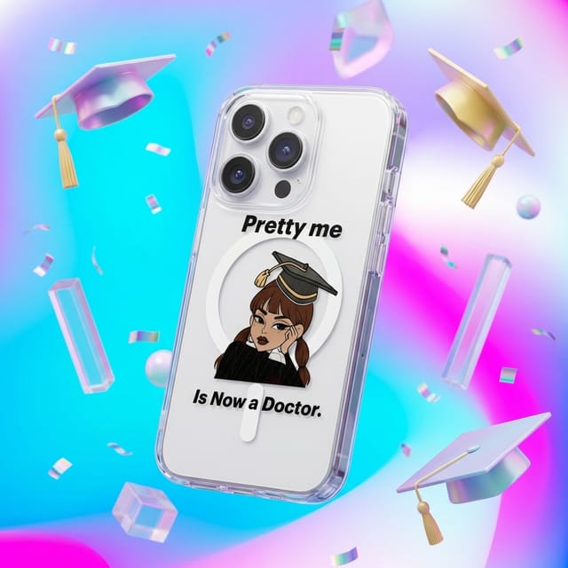 Clear Magnetic iPhone Case for New Female Doctor Graduation Thoughtful Gift
