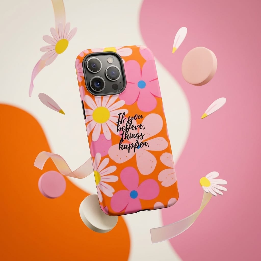 Personalized Floral Magnetic Phone Case | Custom Inspirational Gift for Flower Lovers