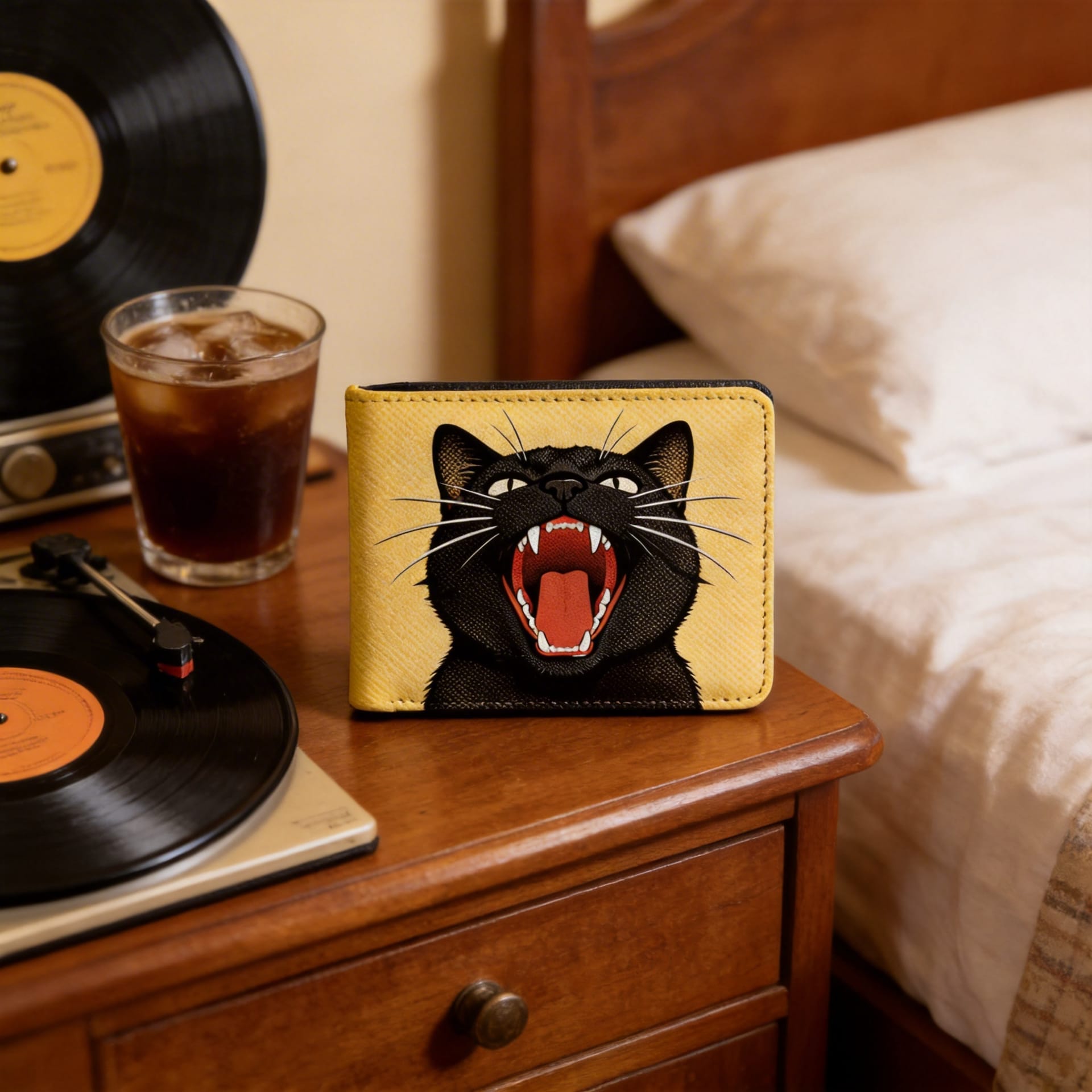 Personalized Black Cat Pop Art Wallet - Unique Gift for Cat Lovers