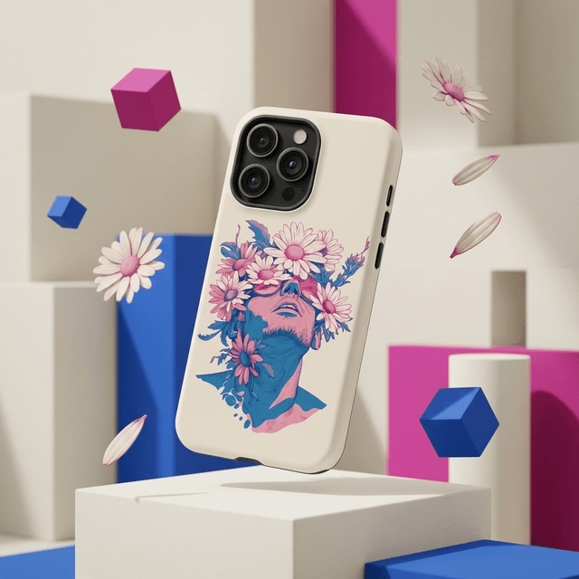 Artistic Floral Portrait Magnetic Phone Case Trendy Gift for Birthday Holidays