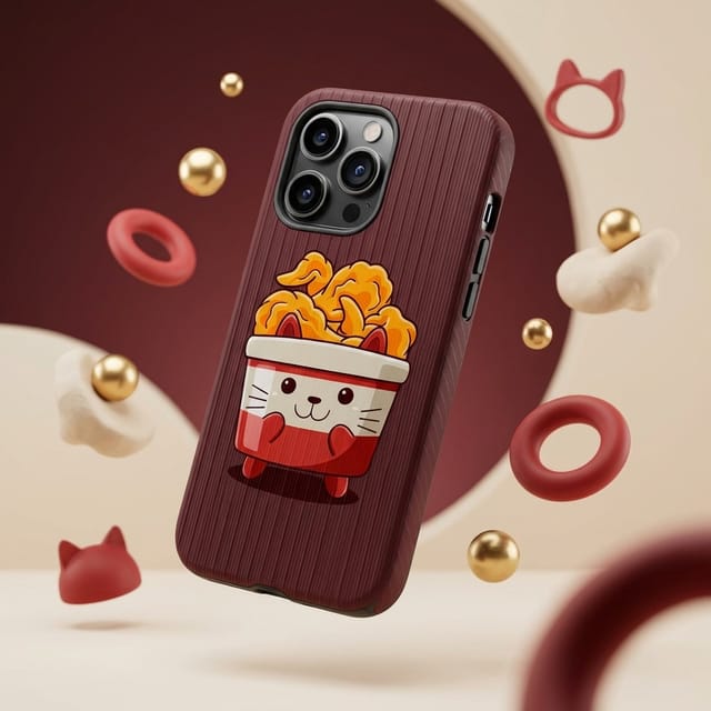 Cute Cat Fried Chicken iPhone Case for Pet Lovers Daily Use