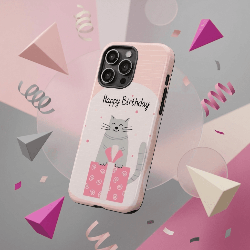 Happy Birthday Cat Magnetic Phone Case Cute Gift for Cat Lovers Birthday Occasions