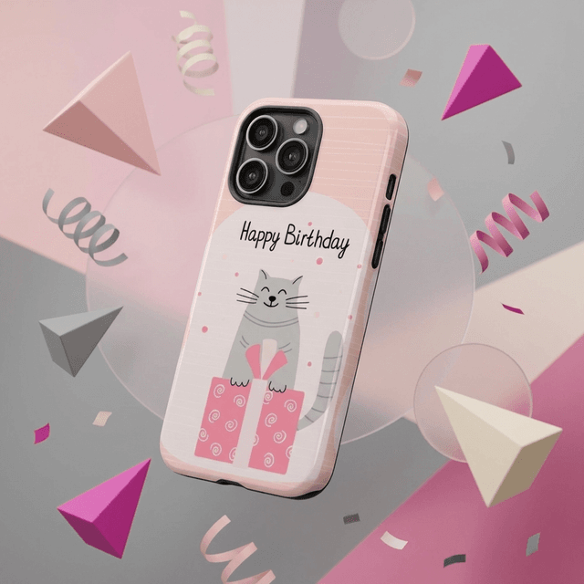 Happy Birthday Cat Magnetic Phone Case Cute Gift for Cat Lovers Birthday Occasions
