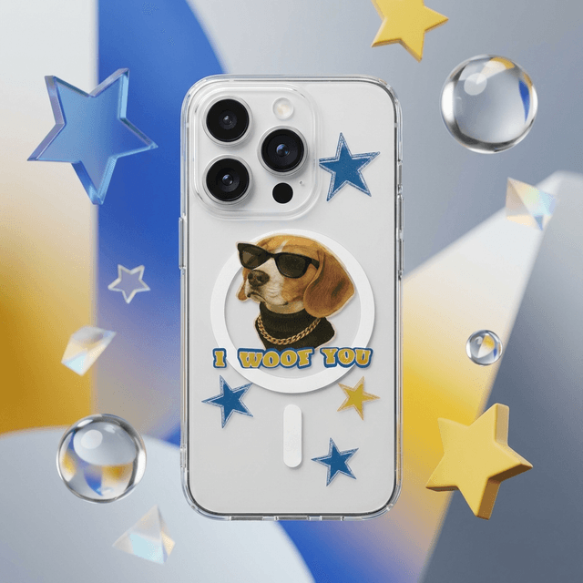 'I Woof You' Dog MagSafe Clear iPhone Case - Pet Lover Gift (Fits 15-17 Pro/Max)