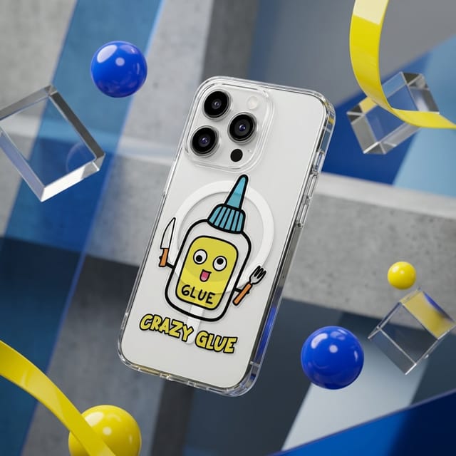 Funny Crazy Glue Clear Magnetic iPhone Case For Quirky Gifts & Everyday Use