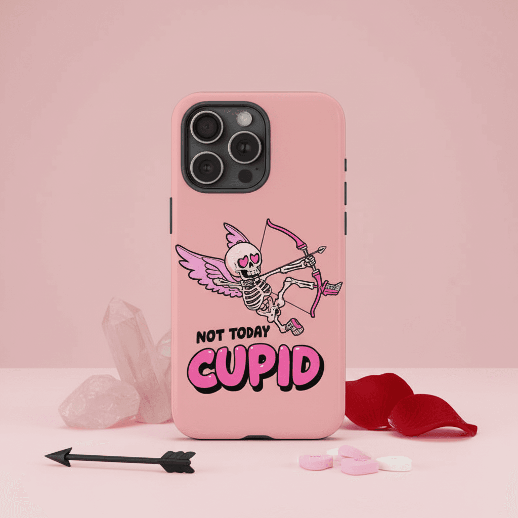 Funny 'Not Today Cupid' Phone Case for Single Valentine Gift