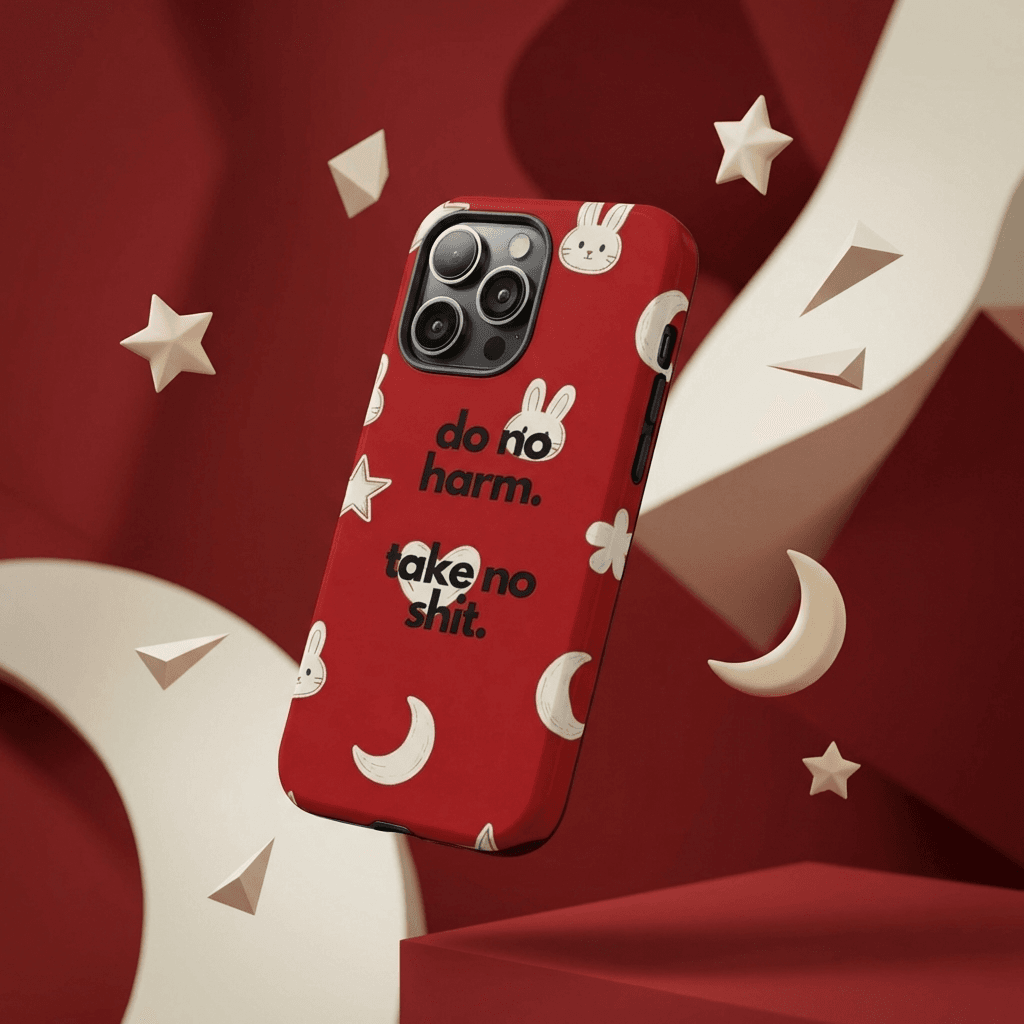 Magnetic 'Do No Harm' Bunny Phone Case - Gift for iPhone