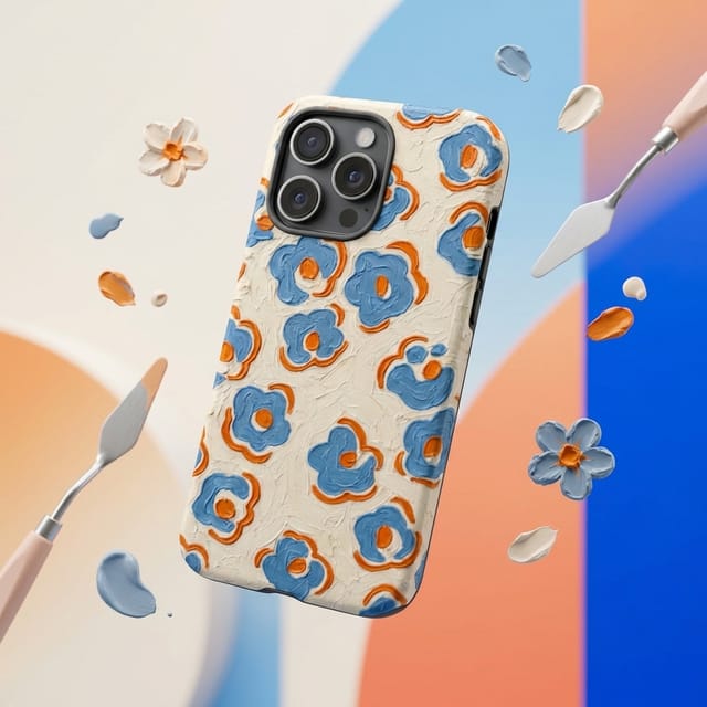 Personalized Oil Paint Floral MagSafe Phone Case - Custom Gift for iPhone 15/16/17 Series