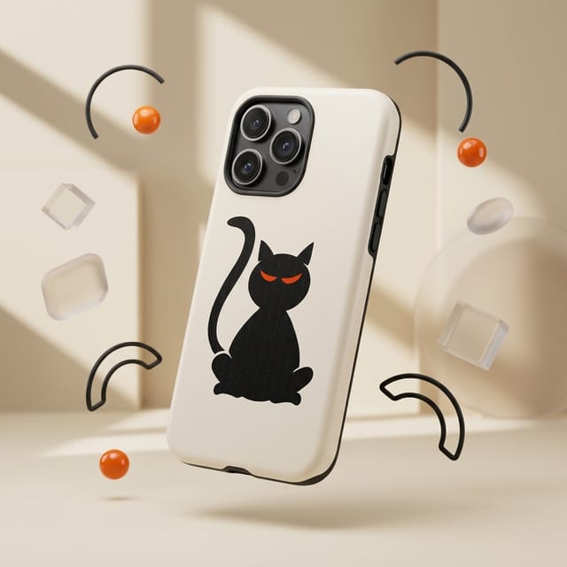 Grumpy Black Cat iPhone Case for Cat Lovers Daily Use