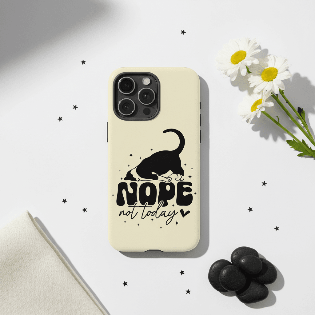 Funny 'Nope Not Today' Cat Phone Case for Pet Lovers Gift