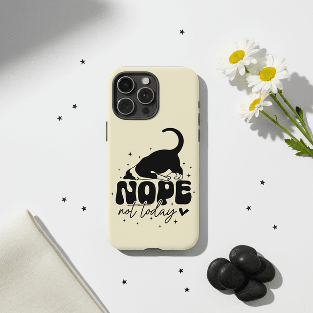 Funny 'Nope Not Today' Cat Phone Case for Pet Lovers Gift