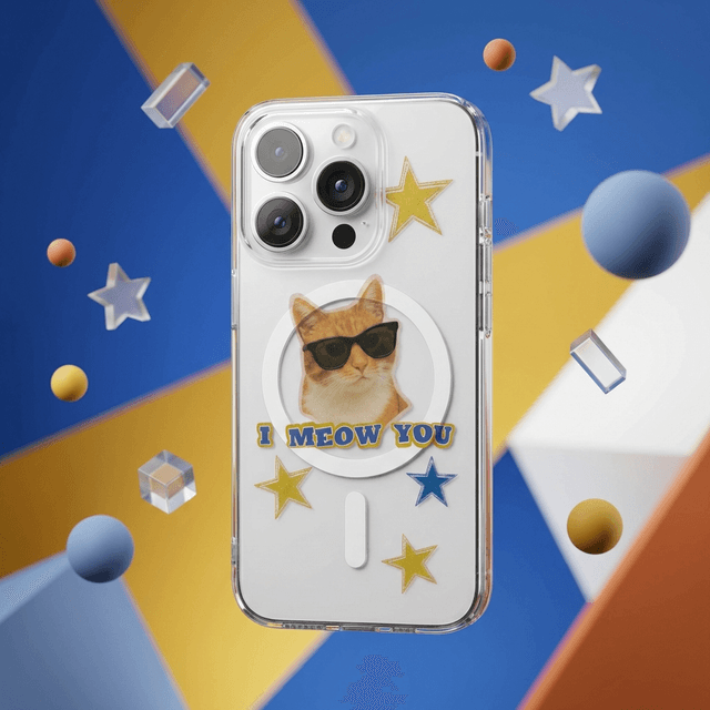 Cool Sunglasses Cat Clear MagSafe iPhone Case | Cute Gift for Cat Lovers Birthday Holiday