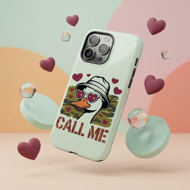 Funny Call Me Duck Phone Case for Her Valentine Gift
