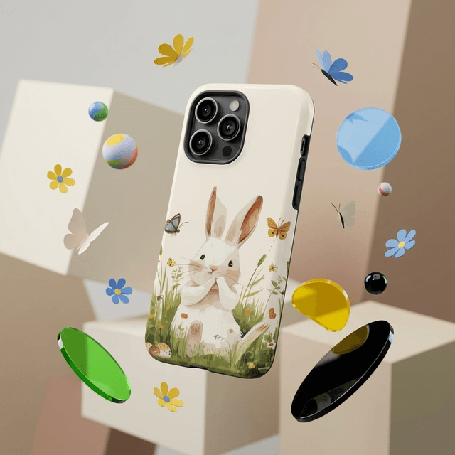 Cute Bunny Magnetic iPhone Case for Women, Ideal Birthday Spring Gift for Animal Lovers