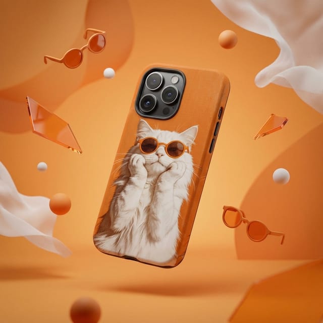 Fun Sunglasses White Cat Magnetic Phone Case for Cat Lovers Gifting & Daily Use