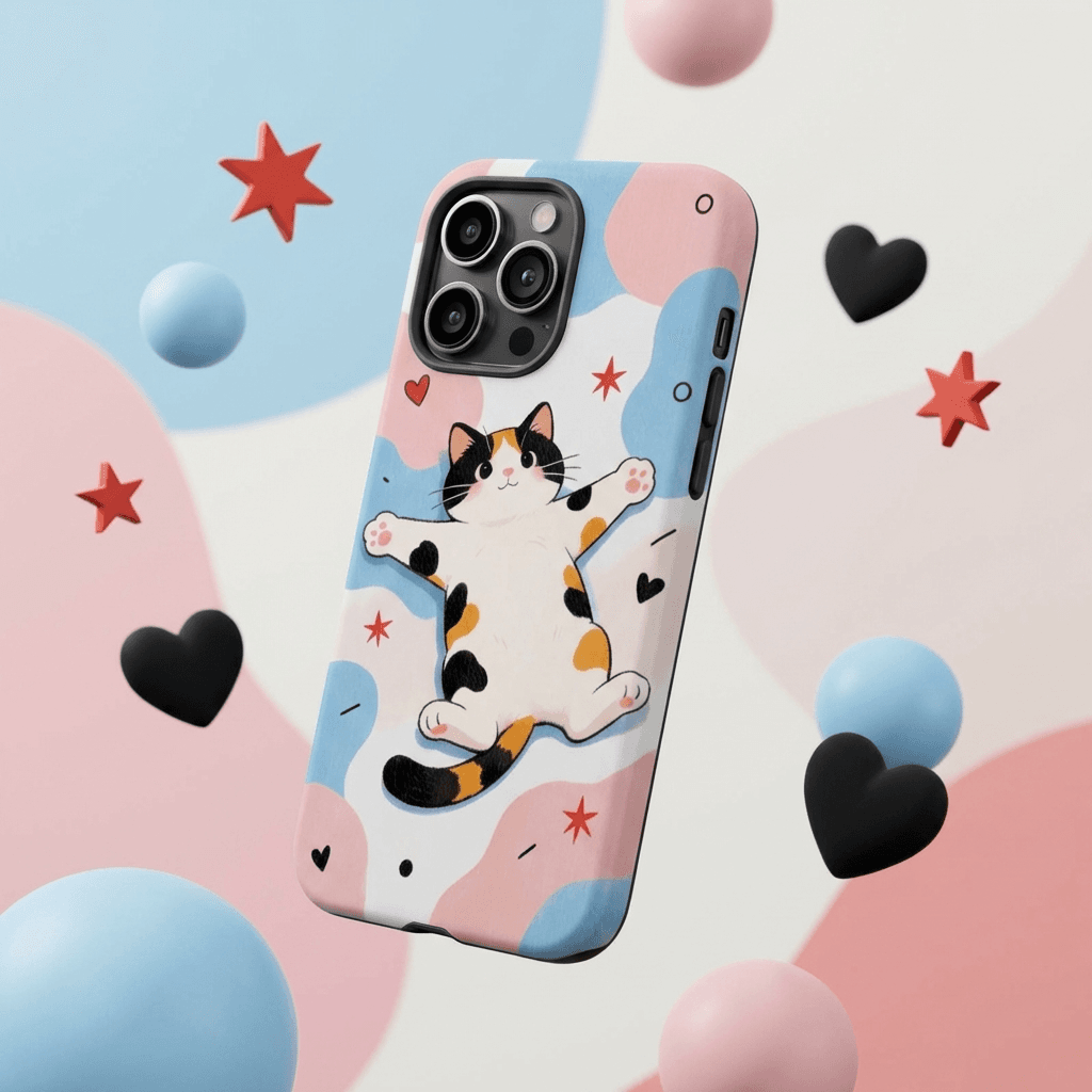 Cute Calico Cat Magnetic iPhone Case for Cat Lovers Birthday & Holiday Gifting