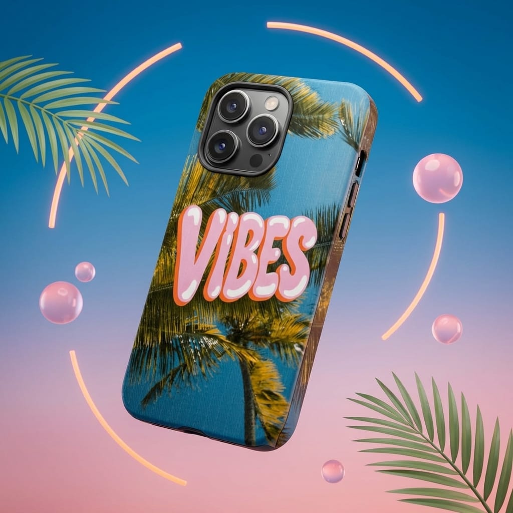 Palm Tree Vibes Shockproof Phone Case for Summer Daily Use