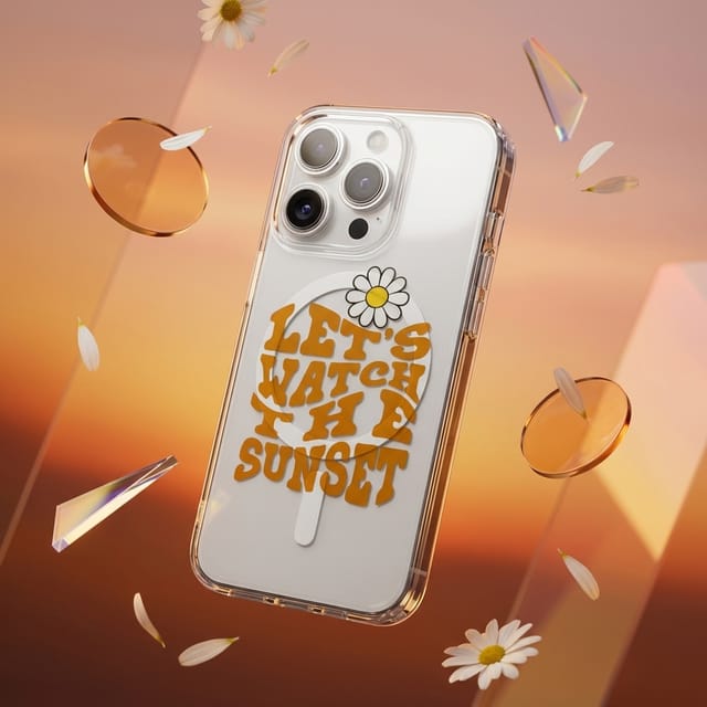 Personalized Clear Magnetic Phone Case | Custom Sunset Quote Gift