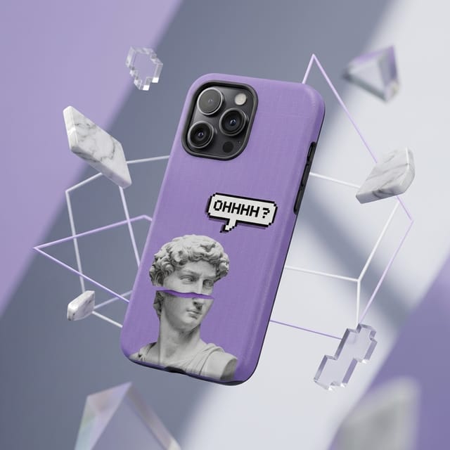 Vaporwave David Statue Phone Case for Art Lovers Gift