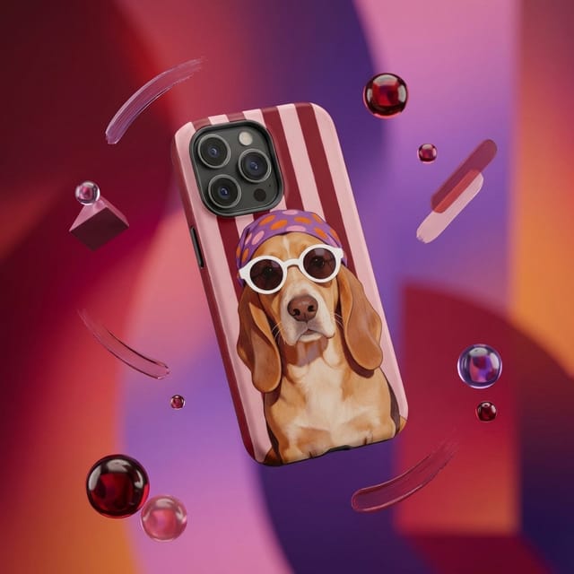 Cute Beagle Print Magnetic Phone Case for Dog Lovers Birthday Holiday Gifting