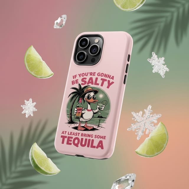 Funny Tequila Quote Duck Phone Case for Cocktail Lovers Gift