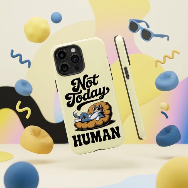 Funny 'Not Today Human' Cat Phone Case for Pet Lovers Gift
