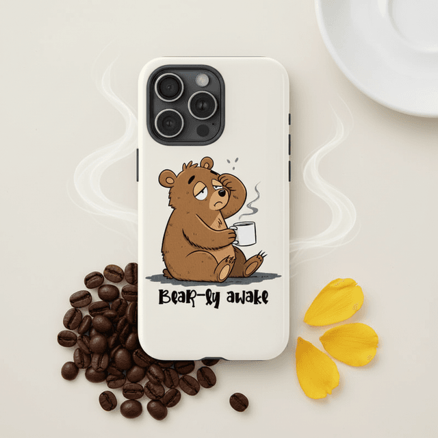 Funny Bear Pun iPhone Case for Coffee Lovers Daily Use