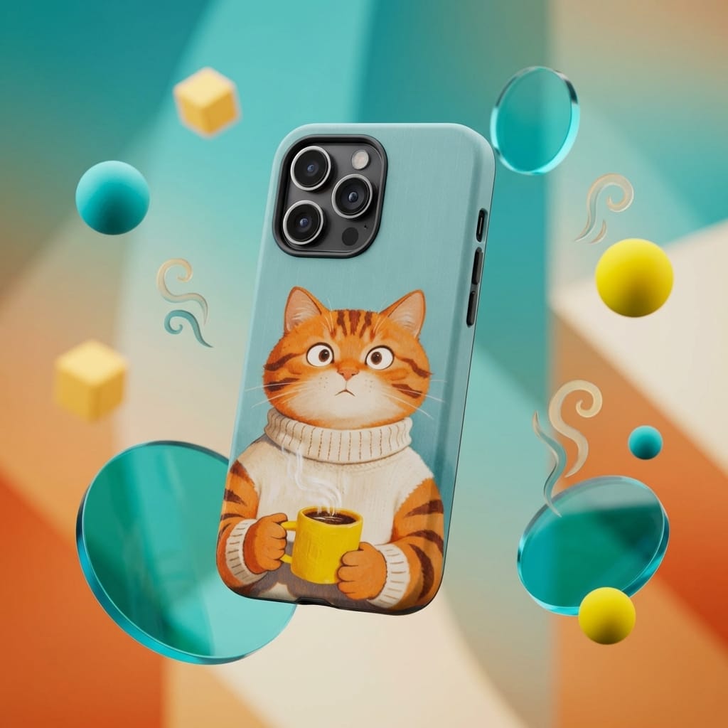 Cute Orange Cat Magnetic Phone Case for Cat Lovers Birthday Holiday Gifts