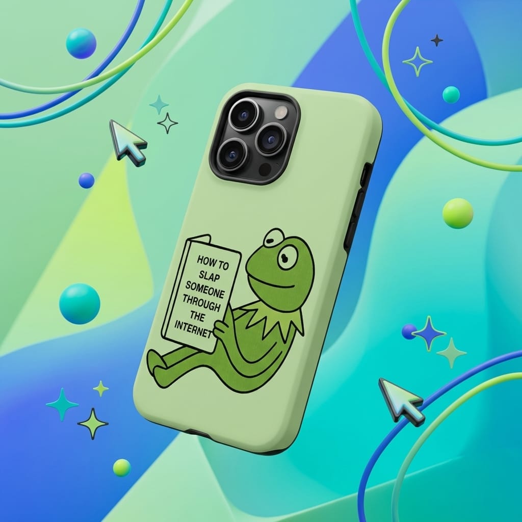 Funny Kermit Meme Magnetic Phone Case for Friends Gag Gift Birthday Holiday Occasions