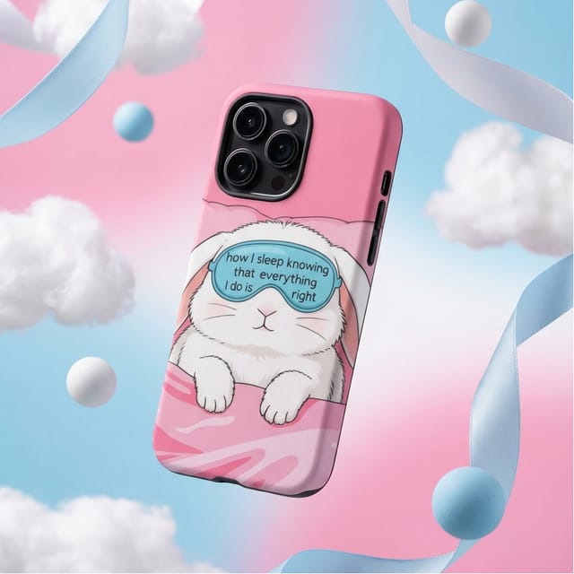 Magnetic "Guilt-Free Sleep Bunny" Phone Case | Gift for iPhone