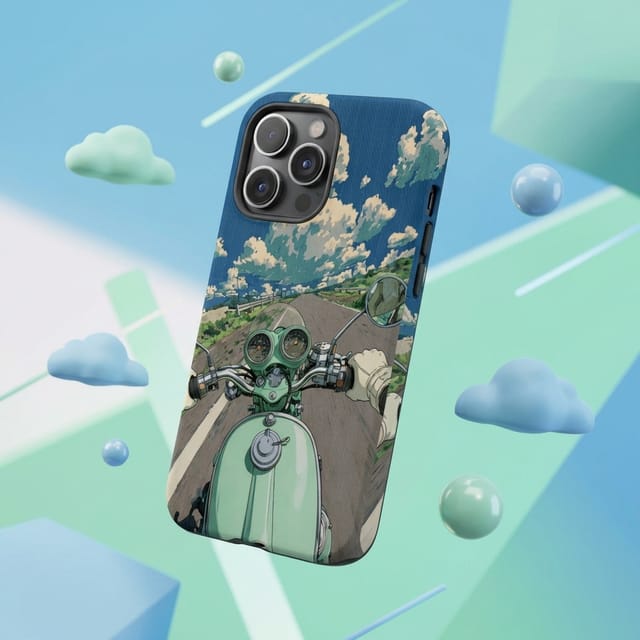 Retro Anime Motorcycle Magnetic Phone Case for Biker Fans Birthday & Holiday Gifts