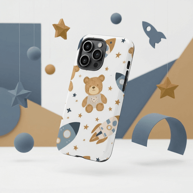 Cute Teddy Rocket Magnetic iPhone Case Perfect for Gifting Birthday Baby Shower Occasions