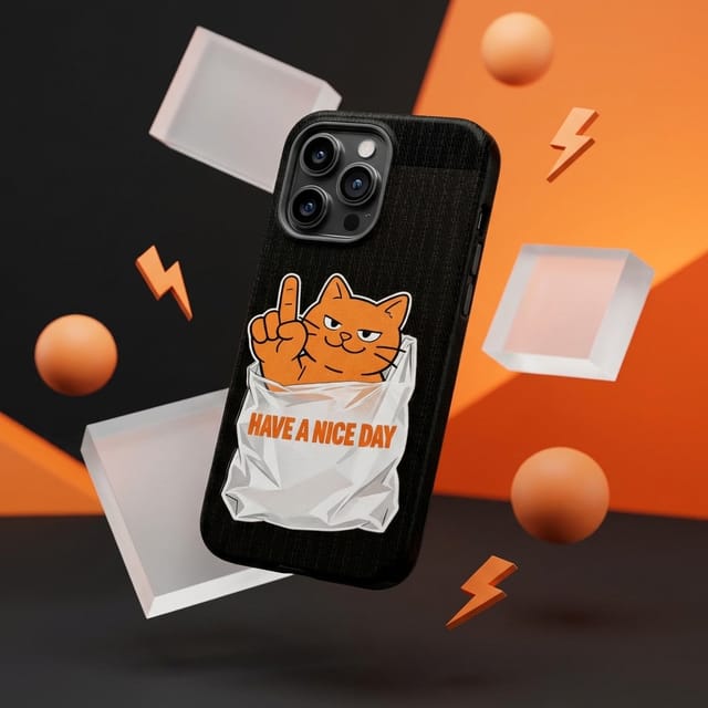 Funny Sassy Orange Cat Magnetic Phone Case for Cat Lovers