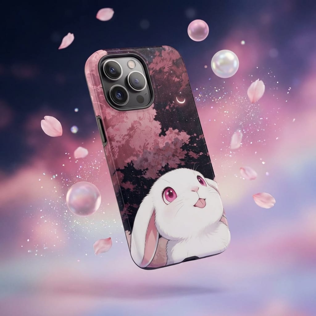 Anime Bunny Moon Magnetic Phone Case for Bunny Lovers Birthday Gift
