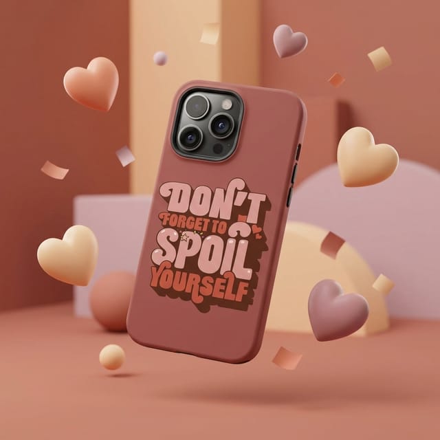 Don't Forget to Spoil Yourself Protective Phone Case Perfect for Gifting & Self Treats