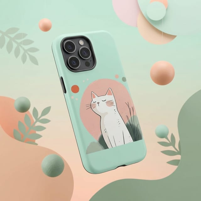 Cute Minimalist Cat Magnetic iPhone Case for Cat Lovers Birthday & Holiday Gifting