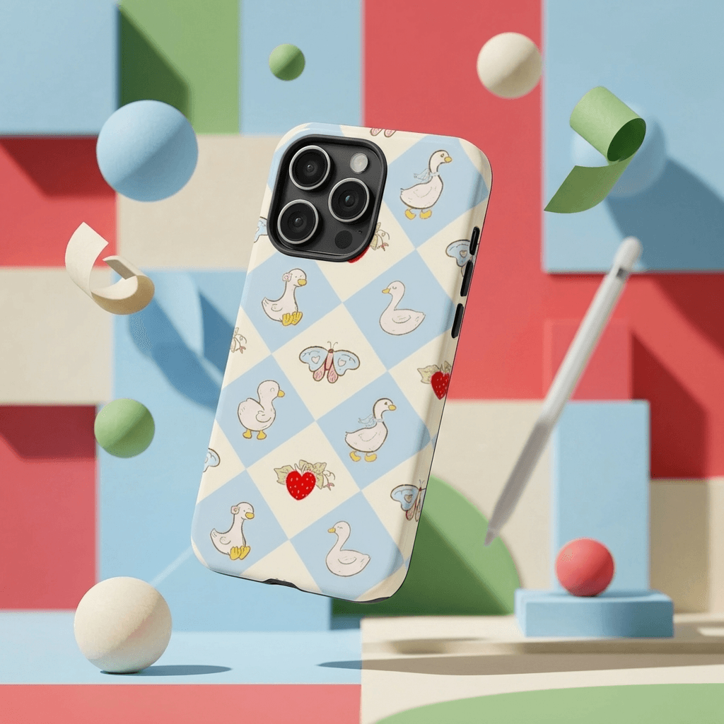 Cute Duck Lattice Magnetic Phone Case Great for Women Girls Birthday Holiday Gifts