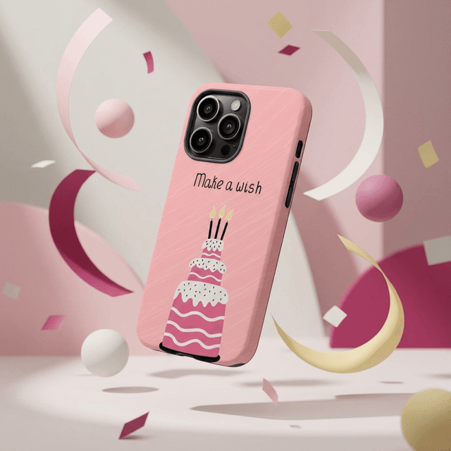 Birthday Cake Magnetic Phone Case Cute Make a Wish Gift for Friends & Family Birthdays