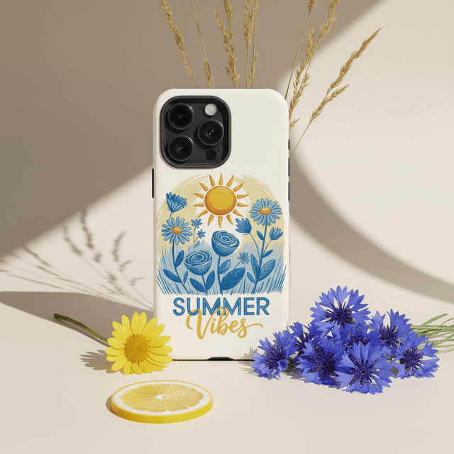 Summer Vibes Floral iPhone Case for Women, Cute Gift for Summer Birthdays & Getaways