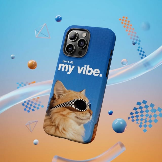 Cool 'Don't Kill My Vibe' Cat Magnetic Phone Case for Funny Birthday & Holiday Gifts