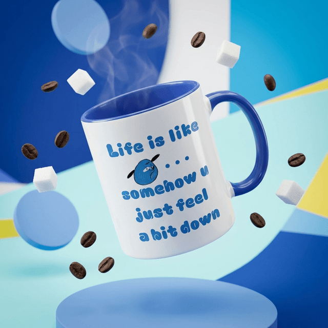 Blue Puppy 11oz Accent Mug - Coffee Cup for Gifting, Add Your Own Text & Photos