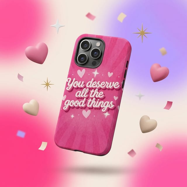 Uplifting Pink Motivational Quote Phone Case for Friend Birthday Graduation Gifts