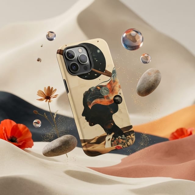 Custom Surreal Cosmic Portrait Magnetic iPhone Case - Personalized Gift for 15/16/17 Series