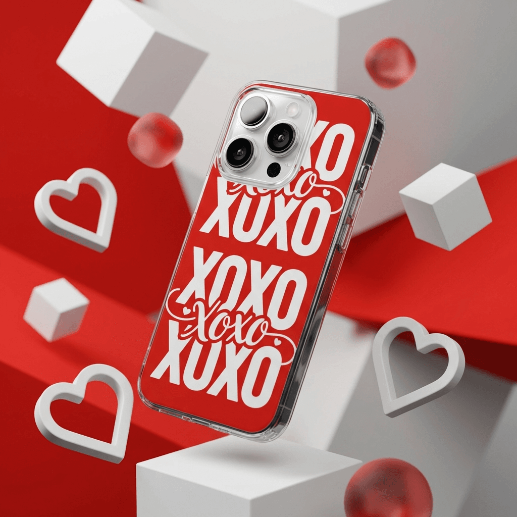 XOXO Red Shockproof MagSafe iPhone Case for 15/16/17 Series | Valentine's Gift for Her
