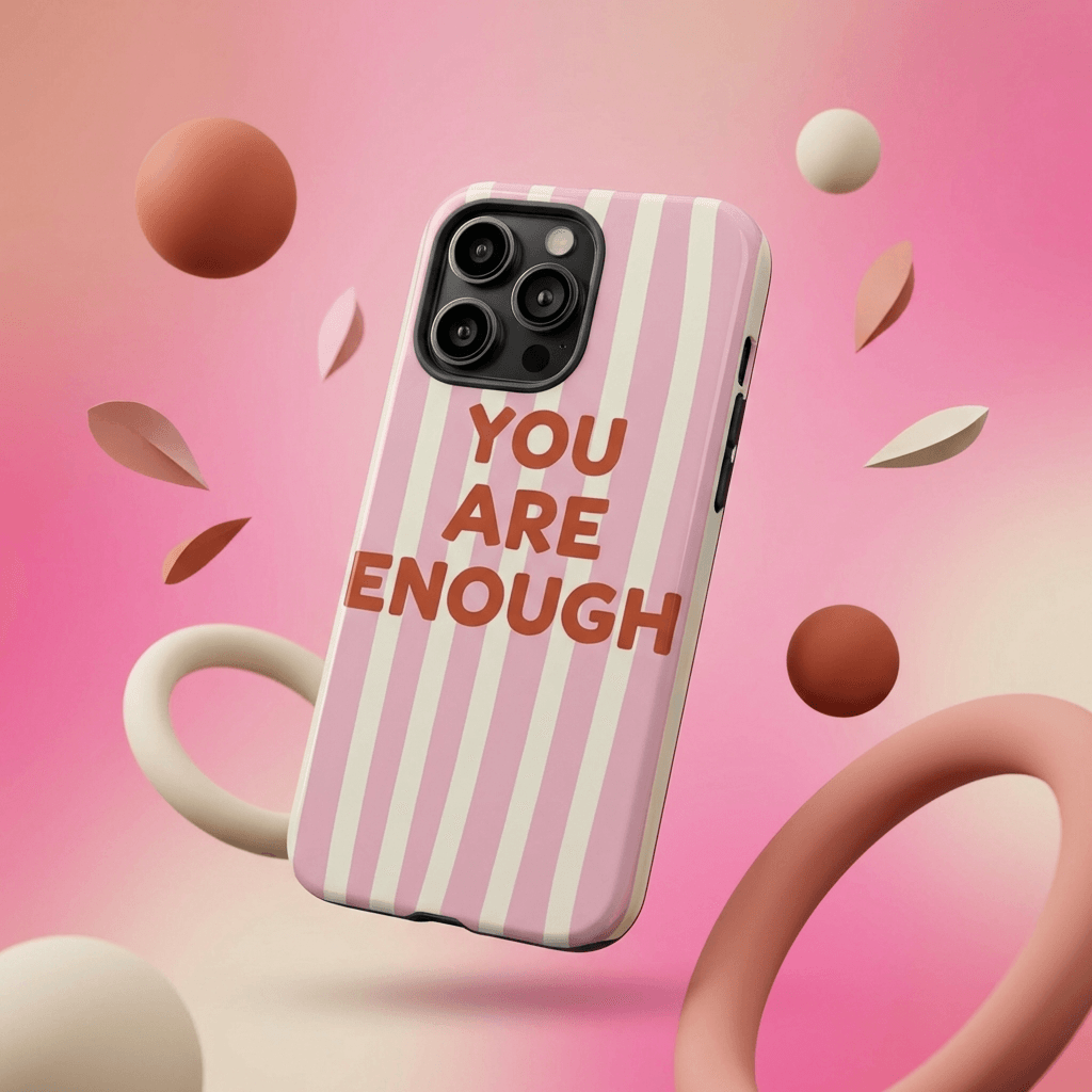 Uplifting You Are Enough Magnetic iPhone Case for Friend Birthday Self Care Gifts