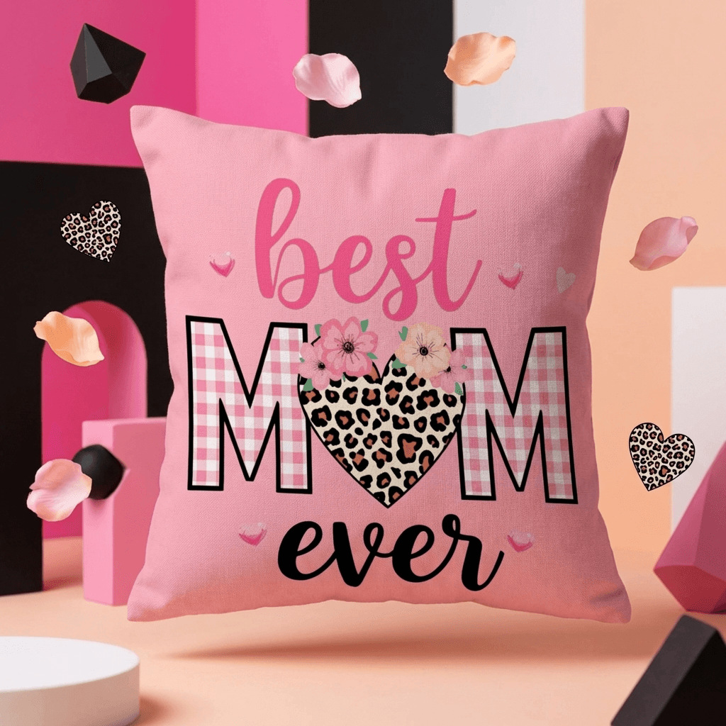 Best Mom Ever Double-Sided Satin Throw Pillow, Ideal Mother's Day Gift for Moms