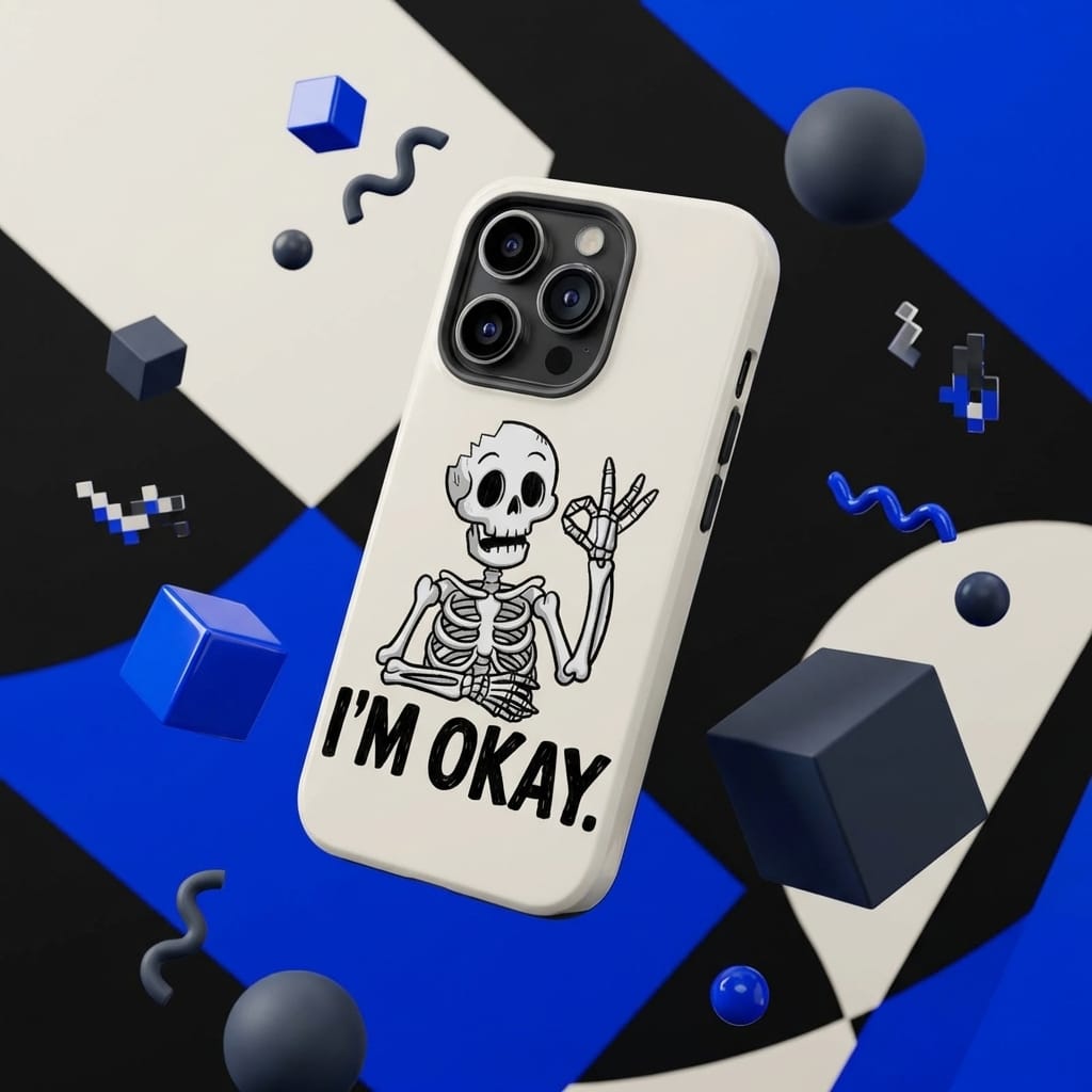 Funny Skeleton Magnetic Phone Case for Friends Halloween Gift