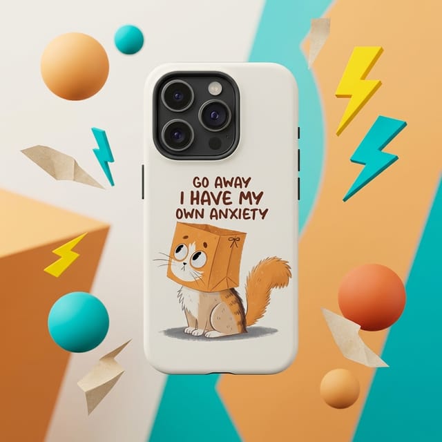 Funny Anxious Cat Magnetic Phone Case for Pet Lovers Daily Use